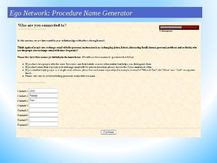 First part. Ego Network: Procedure Name Generator 