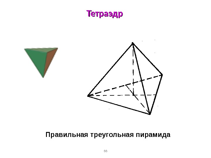 88 Тетраэдр Правильная треугольная пирамида 