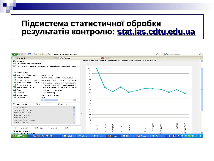 Підсистема статистичної обробки результатів контролю:  stat. ias. cdtu. edu. ua  