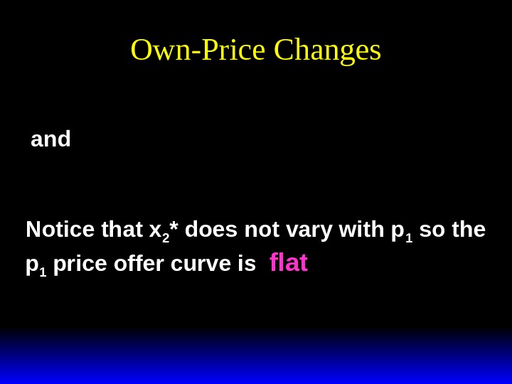 Own-Price Changesxppy a ab y p 112 1 * (, , )  xppy b ab