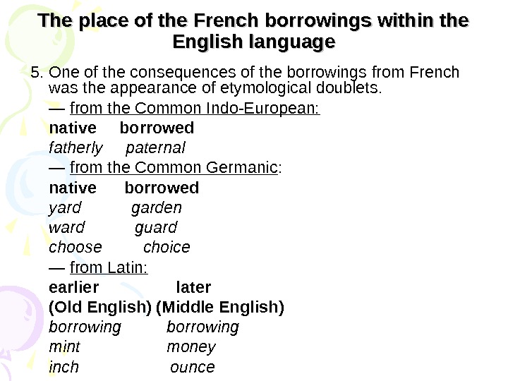 Курсовая работа: French Borrowings in the Modern English Language