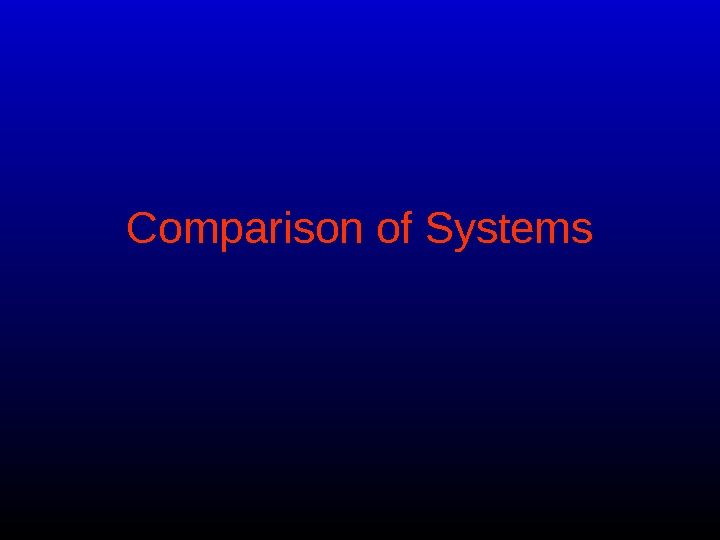   Comparison of Systems 