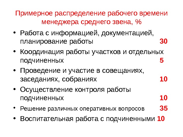 Организация времени руководителя. Распределение рабочего времени руководителя менеджмент. Планирование рабочего времени менеджера. Индивидуальное планирование рабочего времени руководителя это. План рабочего времени руководителя.