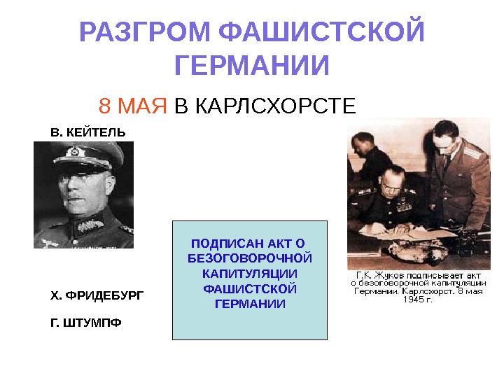 Согласование планов разгрома и условий безоговорочной капитуляции германии