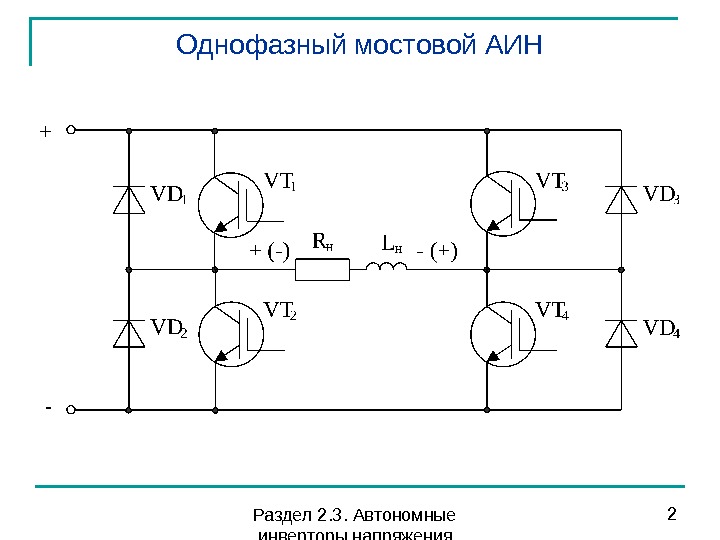 Схема автономного инвертора напряжения со звеном постоянного тока vwf инвертор не содержит