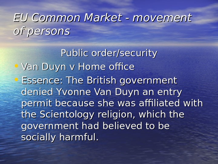 EU Common Market EU Common Market