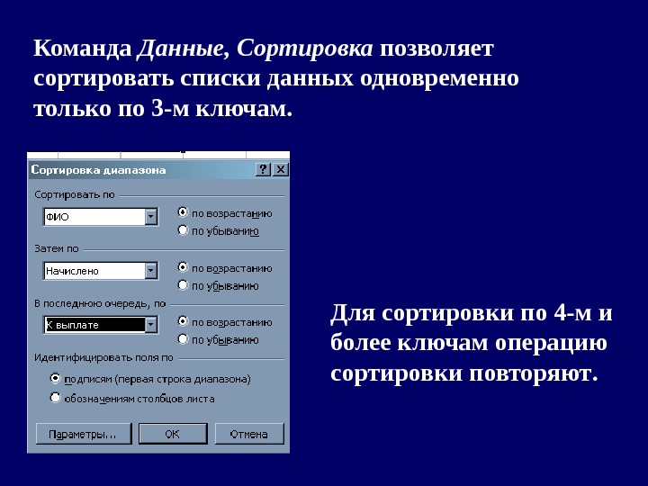 Команда sorted. Сортировка позволяет Упорядочить данные по следующим параметрам. Команда сортировка сортирует:. Ключ сортировки. По каким параметрам сортировка позволяет Упорядочить данные?.