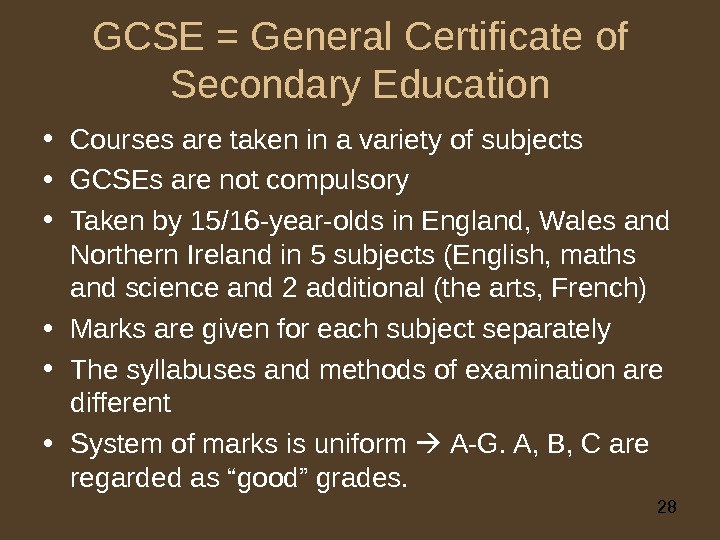 Certificate of secondary education