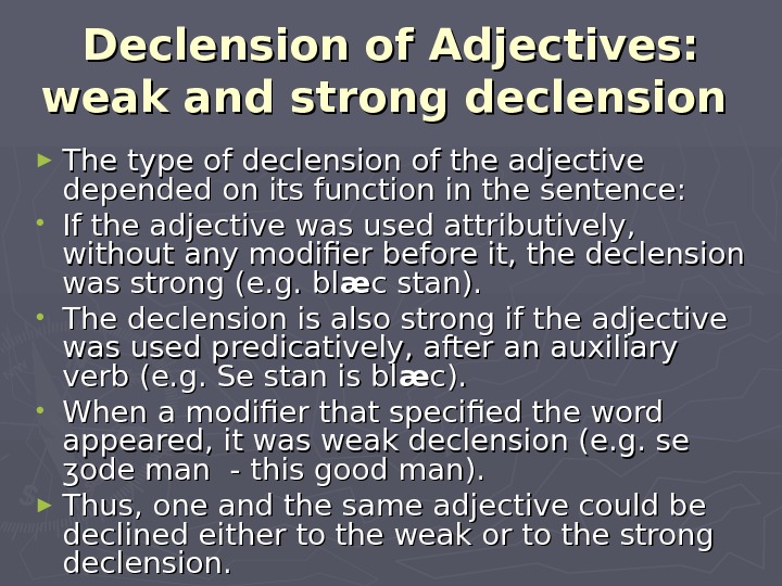 Adjectives old