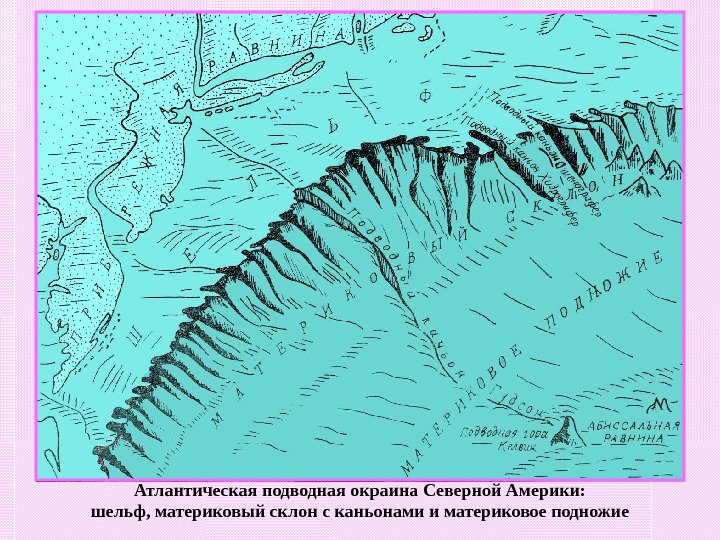 Континентальный склон на рисунке