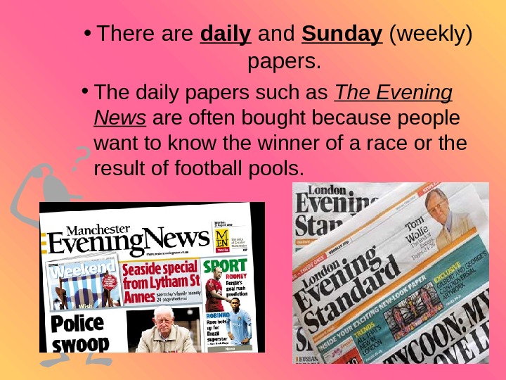 Газета School English. Newspapers in Britain. Презентация на тему newspapers. Слайд на тему Types of newspaper.