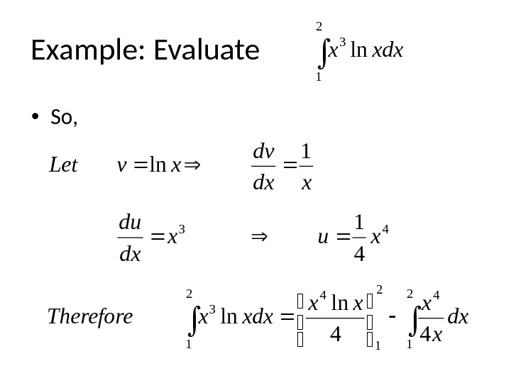 Definite Integration By Parts Definite Integration By