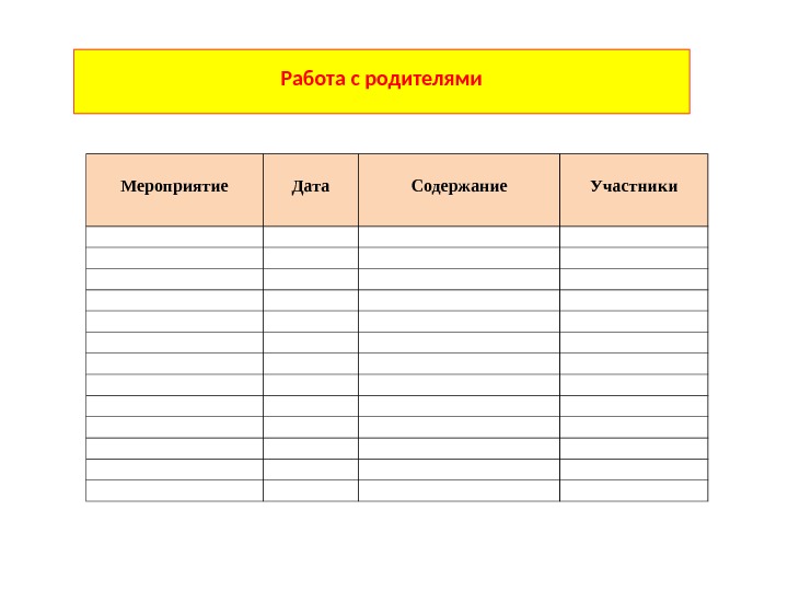 Участники содержание. Работа с родителями мероприятия. Список родителей на мероприятие. Запланировать интересные события с родителями. Мебель работа с родителями.