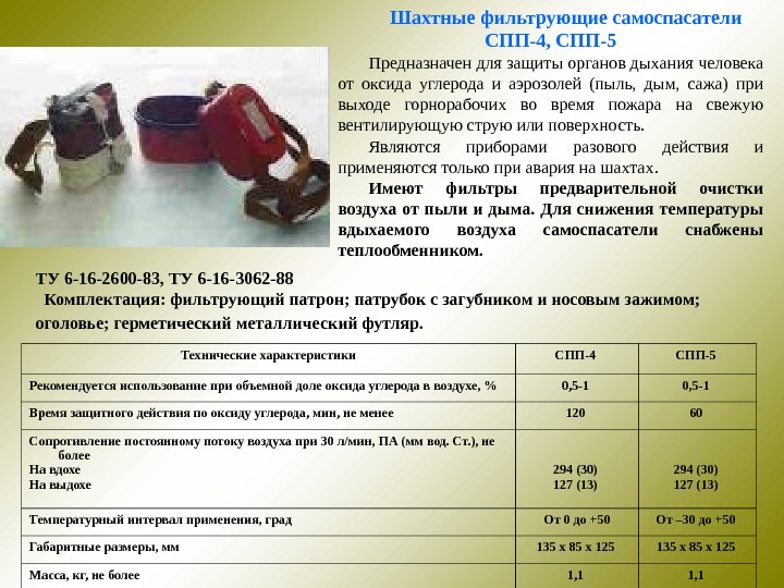 Характеристика шахт. Шахтные фильтрующие самоспасатели СПП-4, СПП-5. Самоспасатель шахтный СПП-4. ПДУ-3 характеристики самоспасатель. Самоспасатель фильтрующий шахтный СПП-4.