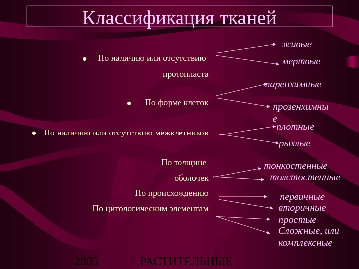 Классификация тканей презентация