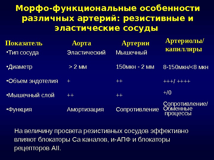 Сосудистые показатели. Морфофункциональная характеристика артерий. Характеристика резистивных сосудов. Морфофункциональная классификация кровеносных сосудов. Функциональные типы сосудов.