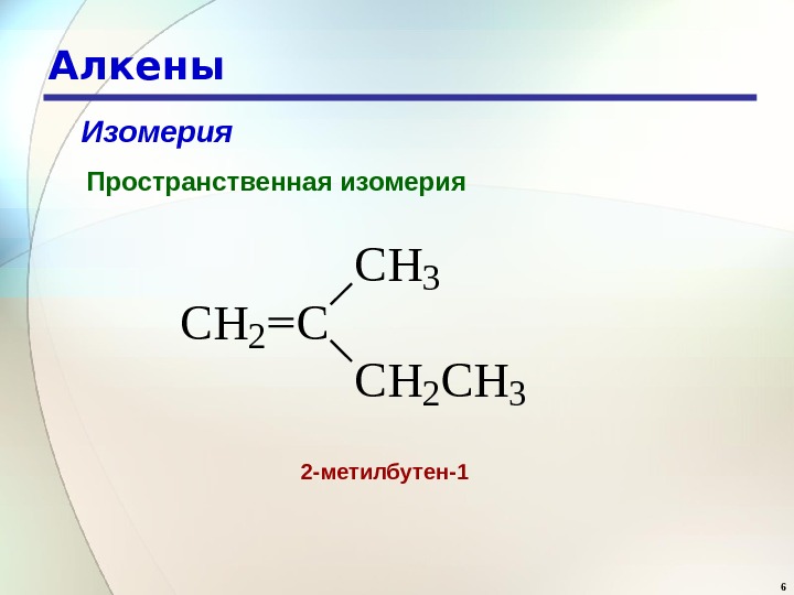 Виды изомерии алкенов