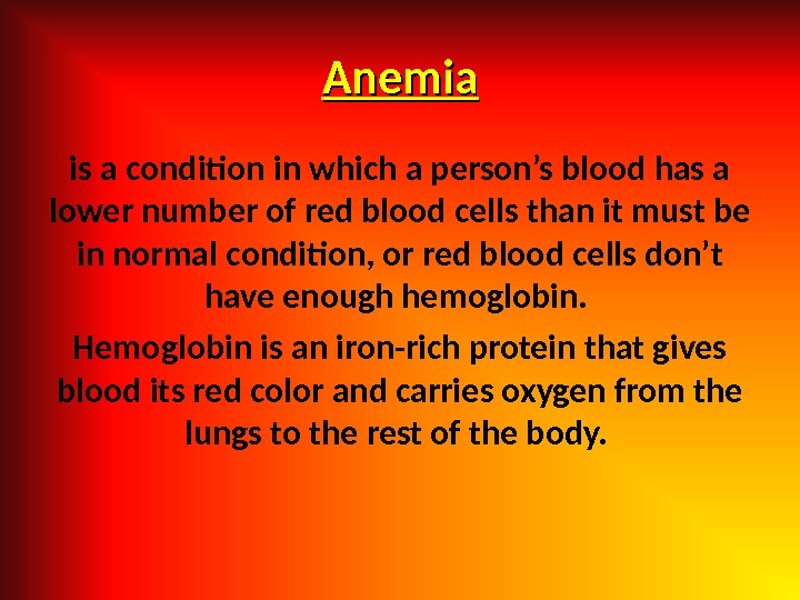 Презентация anemia in children