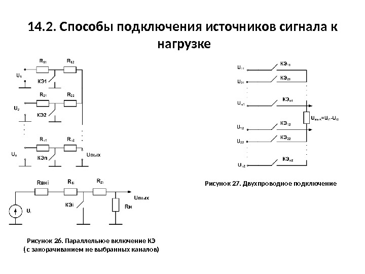 Подключи источник. Схема параллельного включения нагрузки. Способы соединения нагрузки. Способы подключения. Источник сигнала на схеме.