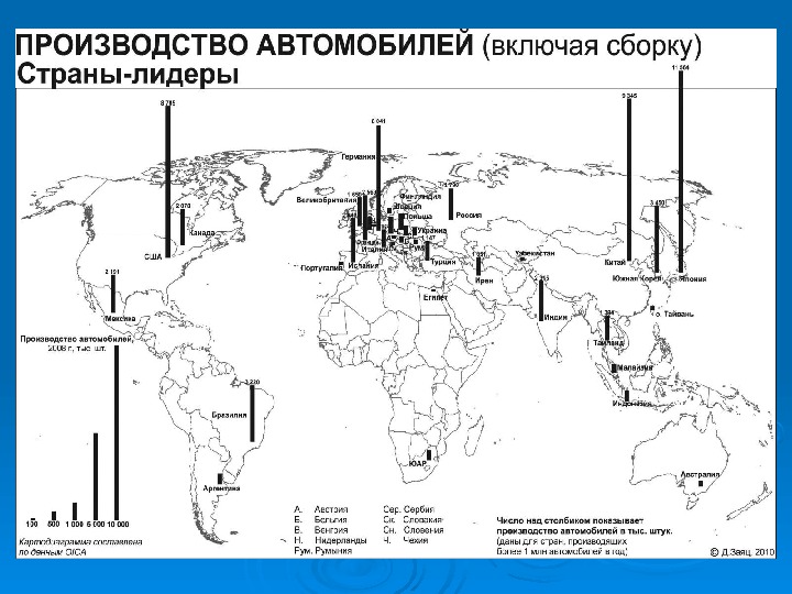 Обозначьте страны лидеры региона в автомобилестроении в зарубежной европе контурная карта