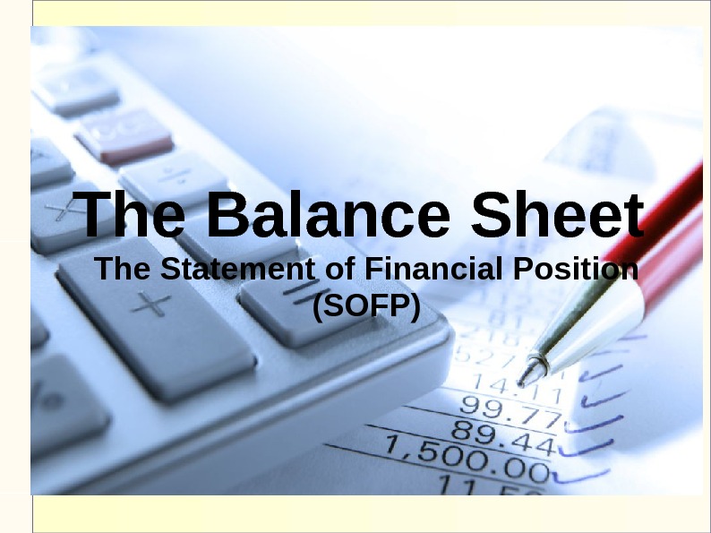 Презентация balance sheet ппп