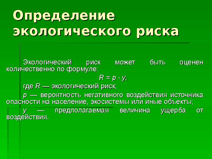 Экологический риск презентация