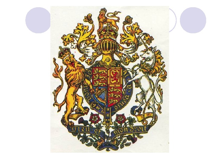BRITISH COAT OF ARMS The main