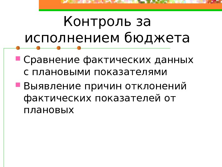 Контроль за исполнением бюджета проекта