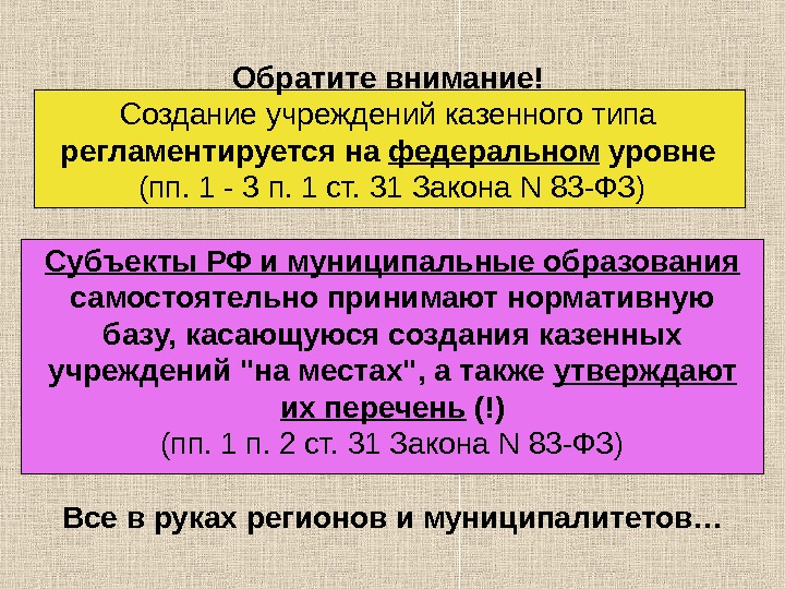 Постановление о создание казенного учреждения