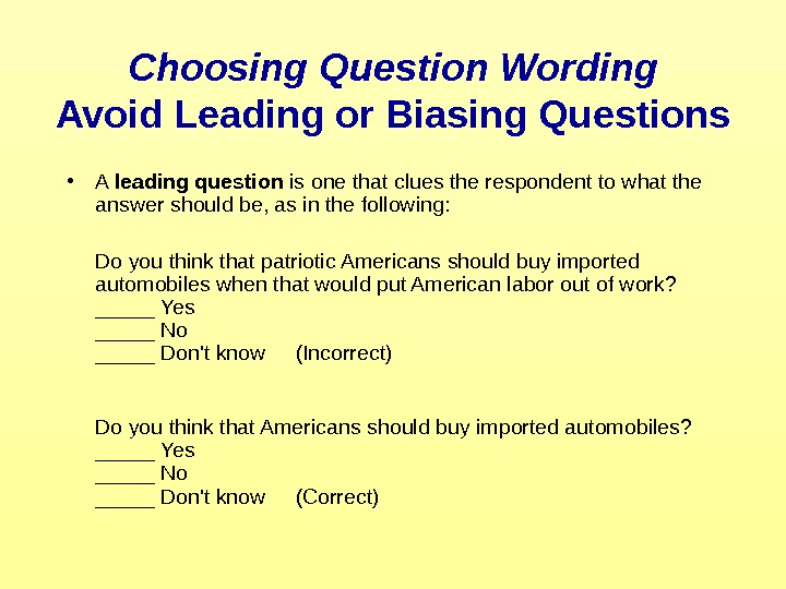 Leading questions