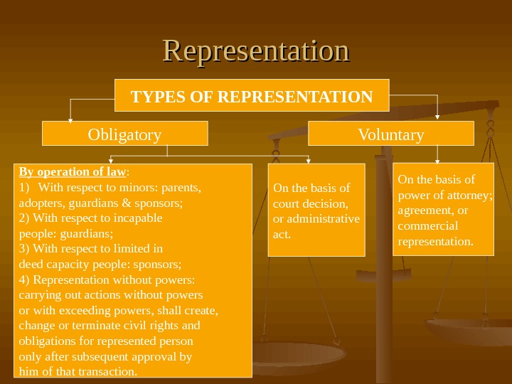 meaning of representation in law