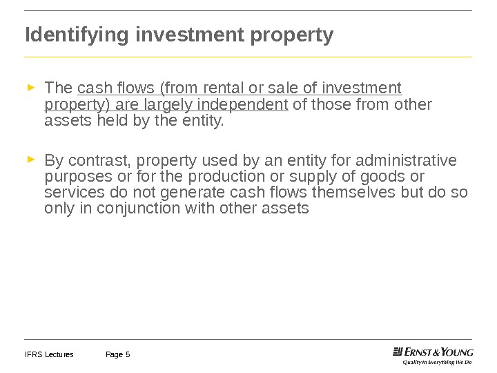 IFRS Lectures Investment Property IFRS Lectures Page