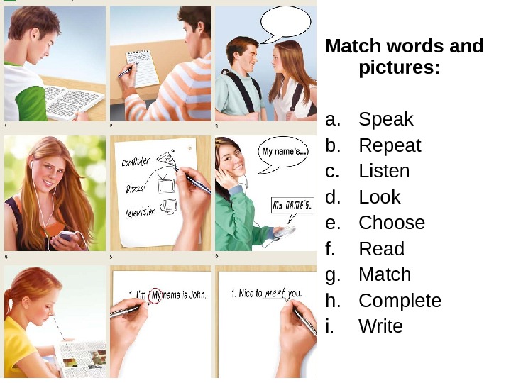 Match words with meaning. Match Words and pictures. Matching Words. Match the Words. Look, listen and write.