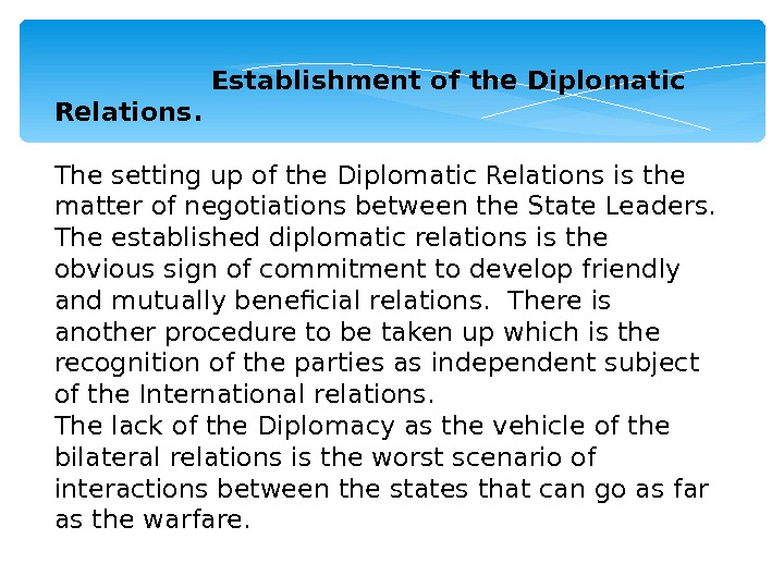 establishment-of-the-diplomatic-relations-the