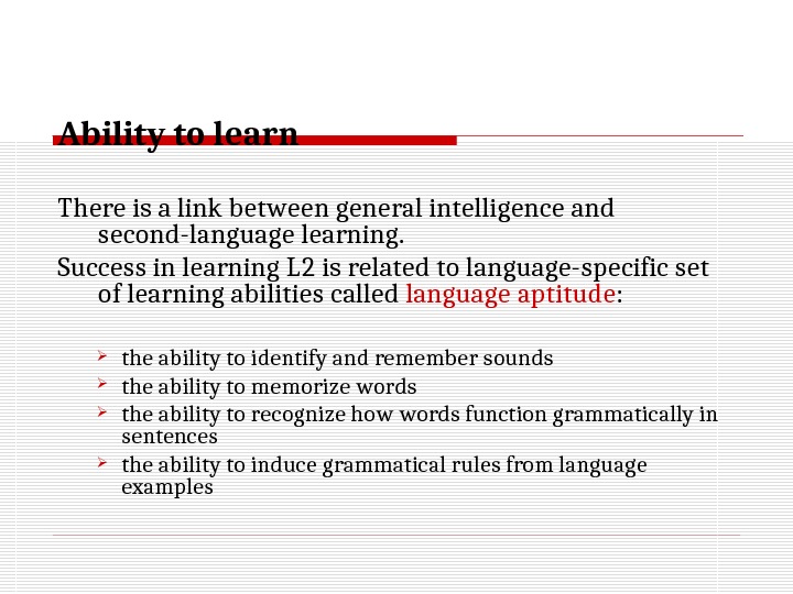 Differences Between Learners