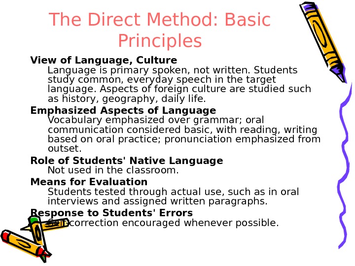 This method. Direct approach in teaching English. Language teaching methods. Direct method. Basic teaching methods презентация.