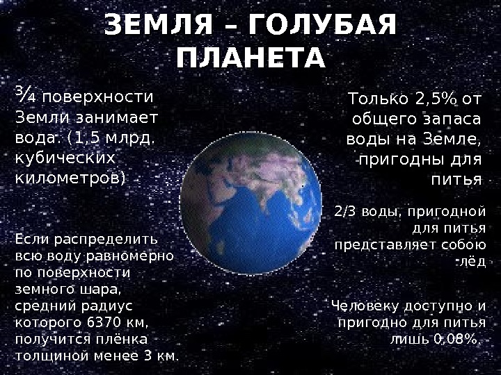 Описать планету землю