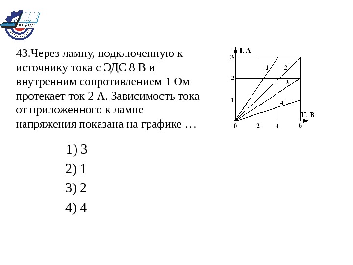 На рисунке представлен график зависимости силы электрического тока протекающего в резисторе