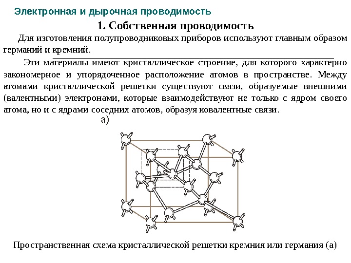 Собственная проводимость полупроводников полупроводниковые приборы презентация