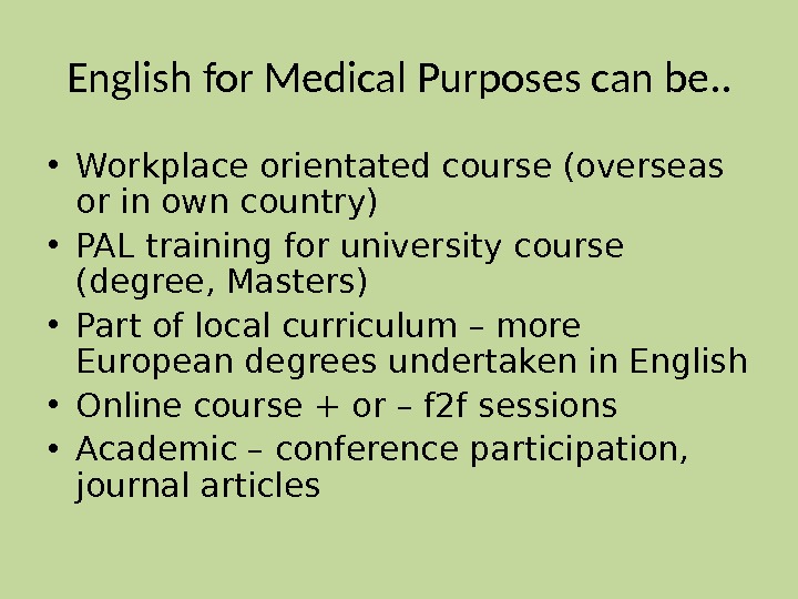 English for medicine