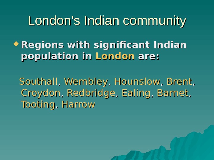 Ethnic communities in London, their traditions and culture