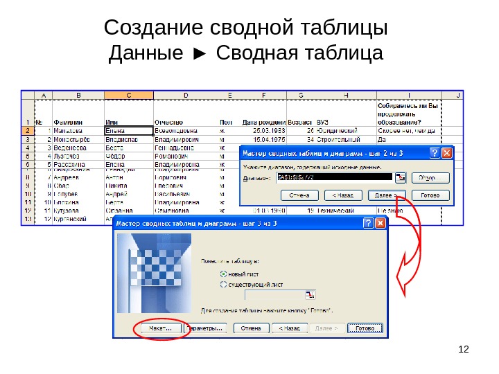 Что такое табличный курсор в excel