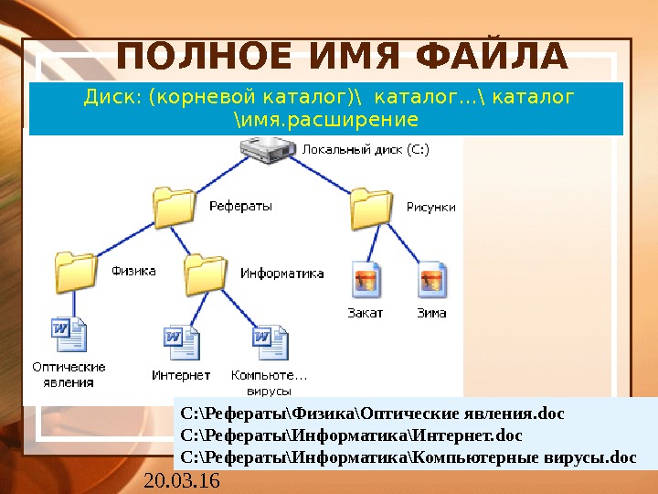 Перемещение файлов и каталогов