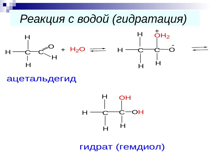 Гидратация формальдегида реакция