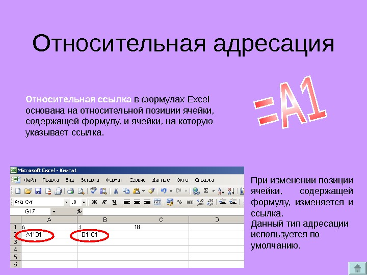 Относительная адресация презентация