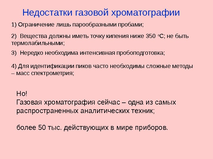 Анализ газов методом газовой хроматографии. Достоинства и недостатки газовой хроматографии. Достоинства газовой хроматографии. Недостатки газовой хроматографии. Достоинства метода газовой хроматографии.