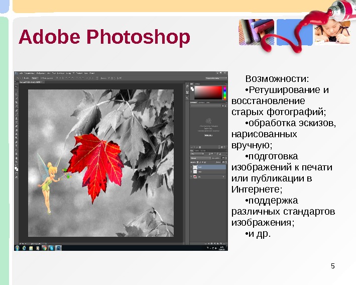 Adobe photoshop используется для. Возможности Adobe Photoshop. Основные возможности Adobe Photoshop. Adobe Photoshop презентация. Растровый редактор Adobe Photoshop.