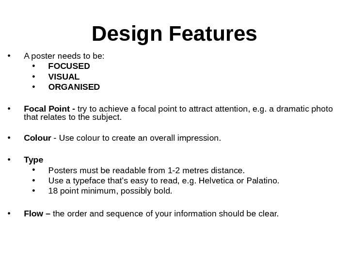 ICT Classes Poster Presentations Why a poster?