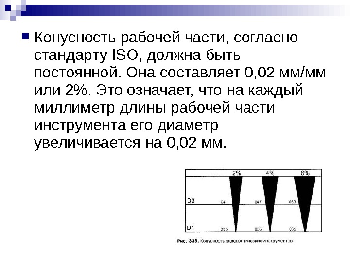 Согласно части. Размер рабочей части эндодонтического инструмента. Конусность эндодонтического инструмента. Конусность рабочей части. Что такое конусность инструмента в стоматологии.