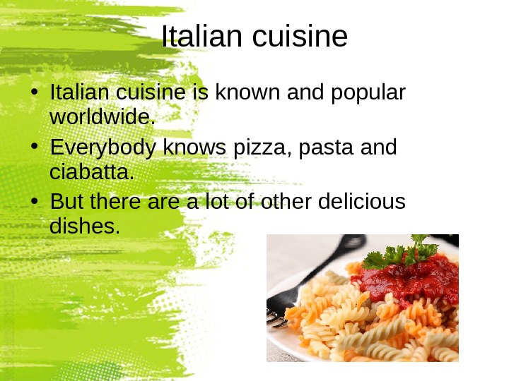 Italian cuisine презентация